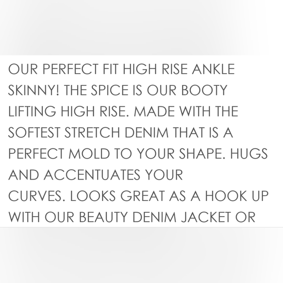 Celebrity Pink the Spice Jean 13/31 high rise ankle skinny with booty lift - Picture 9 of 9